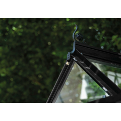 HALLS szklarnia ogrodowa ICON 8 (11,2 m2; 2,55 x 4,41 m) czarna, szkło hartowane + baza